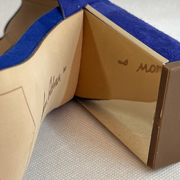 New In Box Sam Edelman Synthia Royal Blue Suede Sandals Size 8 - Picture 6 of 10